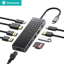 5/6/9/10 IN1 Type C Dock Hub USB 3.0 Laptop Docking Station 4K HDIMI Adapter US picture