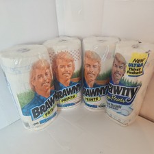 3 VINTAGE 1991 & 1-1994 BRAWNY Prestige PRINTS BIG TOUGH PAPER TOWELS NIP sealed picture