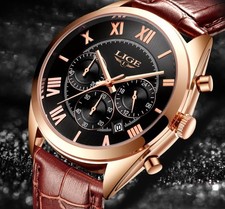Lige LG9839L-ZMX-US Brown Men's Watch picture
