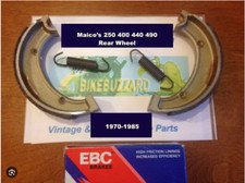 Maico EBC Rear Brake Shoes 250-501 WR GS MC GP AW Mega I Mega II 1970-1985 NEW picture