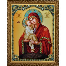 Bead Embroidery Kit Icon Virgin Mary Mother of God Beaded stitching DIY picture
