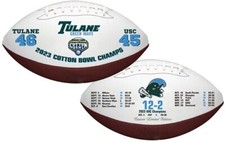 TULANE GREEN WAVE NCAA 2023 COTTON BOWL CHAMPIONS FULL SIZE SOUVENIR FOOTBALLS picture