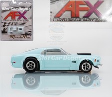 AFX 1970 Mustang Boss 429 Pastel Blue Mega G+ Chassis Slot Car 22133 picture