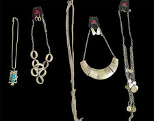 Paparazzi Silver Metal Fashion Jewelry Mixed Lot 4pc Necklace & Earrings picture