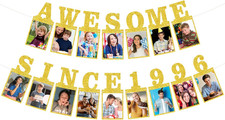 Pre-Strung Awesome Since 1996 Photo Banner Birthday Decorations picture