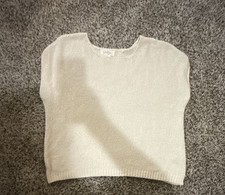 Jessica Simpson Knit Top Size L Ivory Short Sleeve Sweater picture