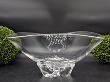 Vintage STEUBEN Art Glass Crystal Trillium 9” Footed Bowl picture