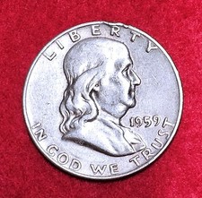 1959 Franklin Half Dollar 50C Silver 0.9 Fineness Business Strike Denver picture