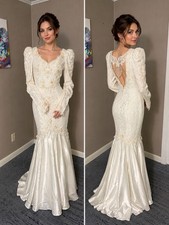 vintage 1980s Jessica McClintock mermaid wedding gown Size 8 picture