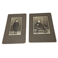 Antique 1897 Harold Stanley Knapp Boy Cabinet Card Photo Lot 2 Sepia 5x7in picture
