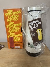 Vintage 1975 THERMOS KING SEELEY Model 36oz Eggshell Coffee Server~Brand New picture