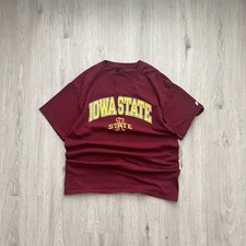 Iowa State Cyclones Shirt Mens Large L Red Yellow Russell Athletic Short Sleeve picture