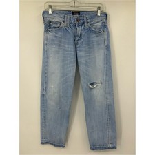 Chimala Light Wash Low Rise Jeans Distressed Straight Fit Cotton Buttonfly 25 picture