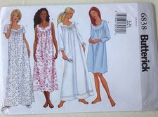 Butterick 6838 Misses / Miss Petite Nightgowns Sewing Pattern L-XL 16-22 picture