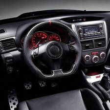 Hydro Carbon Fiber Steering Wheel For 2008-14 SUBARU IMPREZA STI WRX Flat Bottom picture
