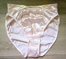 NIB Vintage Victoria's Secret Pink Silky Satin Taylor Hi-Cut Brief Panties M picture