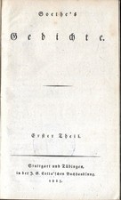 Johann Wolfgang Goethe Goethe's Poems (2 in 1 Vol. Complete) FIRST EDITION picture