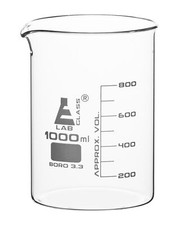 Eisco Labs 1000ml Beaker, Low Form - 100ml Graduations - Borosilicate Glass picture