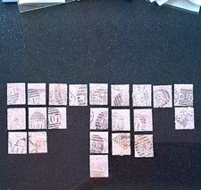 GB QV  X 22  2 1/2d  MAUVE USED STAMPS ,PLATES  1  TO  9 . picture