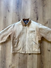 VTG Carhartt Detroit Jacket  Mens Large J97 DKB Blanket Lined Distressed Faded picture