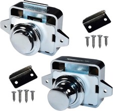 2-Pack HQRP RV Yachts Push Button Latch Cabinet Door Catch Keyless Cupboard Lock picture