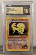 Pokémon WOTC Brock’s Ninetales Gym Challenge CGC Pristine 10 Freshly Graded picture