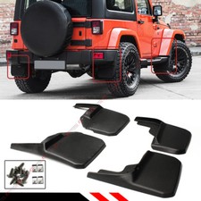 For 2007-18 Jeep Wrangler JK Mud Flaps Guards Splash Flares 4 Piece Front & Rear picture