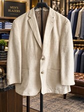 Kroon Mens 42 Small Tan Blazer Jacket Cotton Stretch Preppy Academia Casual picture