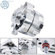 For 110Amp Chrome 1 Wire Self Exciting Street Rod GM 305 350 BBC SBC Alternator picture
