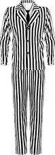 Smiffys Mens Halloween Black and White Striped Suit Scary Cosplay Costume XL NEW picture