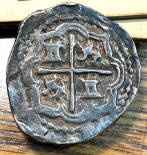 Genuine 1600's Atocha Shipwreck Spanish 2 Reales (No COA) XF Details CHRC picture