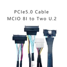 MCIO 8i to 2x U.2 (SFF-8639)  Cable  L= 0.8m PCIe5.0 Cable picture
