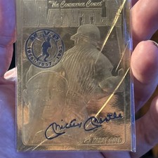 1996 Bleachers Card Corp. Mickey Mantle 23KT Gold Serial Number 2128 Yankees MVP picture