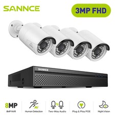 SANNCE 8CH NVR POE IP Security Camera System 3MP Outdoor Two Way Audio Recording picture