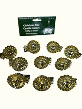 Vintage Set of 10 West Germany Christmas Tree Clip on Candle Holders 2” picture