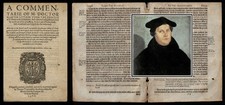 RARE 1588 MARTIN LUTHER COMM. on GALATIANS, REFORMATION - BEST 'leaf' to FRAME picture