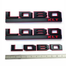 3pack OEM LOBO XLT Emblem fits Badge F150 LOBO F-150 FL3Z-16720-L Black Red picture