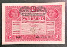 AUSTRIA   1919  2 KRONEN  P-50  Circulated   picture