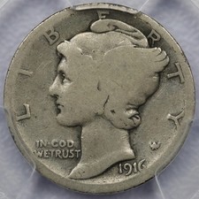 1916-D 10c Mercury Dime - PCGS AG 03 picture