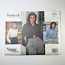 Vtg NEW Vogue 1021 Sewing Pattern Sz 8 10 12 UNCUT Anne Klein II Blouse 90s picture