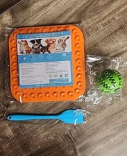 Pet Lick Pad with Spatula Plus Treat Ball- New in Pkg - Food grade Silicone picture