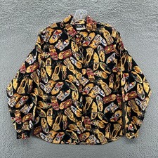 Roper Shirt Top Womens Large L Black Rodeo Cowgirl Western Button Up Shirt Boots picture