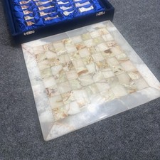 RARE Handcrafted ONYX Chess Set With Velvet Case Collectors picture