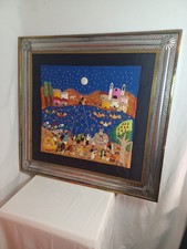 ARPILLERA Peruvian 3D Textile Folk Art Appliqué Wall Embroidery Handmade Vintage picture