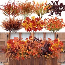 24 Bundles Artificial Fall Flowers Fake Mums Outdoor UV Resistant Autumn Decor picture