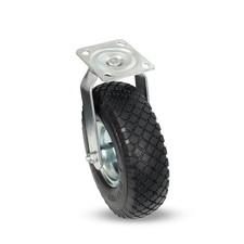 Klutch 10in. Flat-Free Foam-Filled Rubber Swivel Caster, 300-Lb. Capacity, picture
