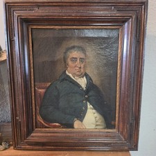 Antique 19thc Framed Portrait Painting on Canvas Ornate Frame, Charles James Fox picture
