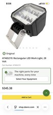 John Deere AT465219 Rectangular LED Work Light 24 Volt Machine New Take Off picture
