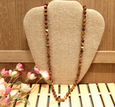 VINTAGE TIGER'S  EYE BEADED NECKLACE 24