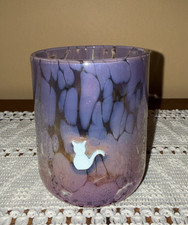 Anthropologie Icon Juice Glass Marquee Luster Cat Purple White 17 Oz Limited New picture